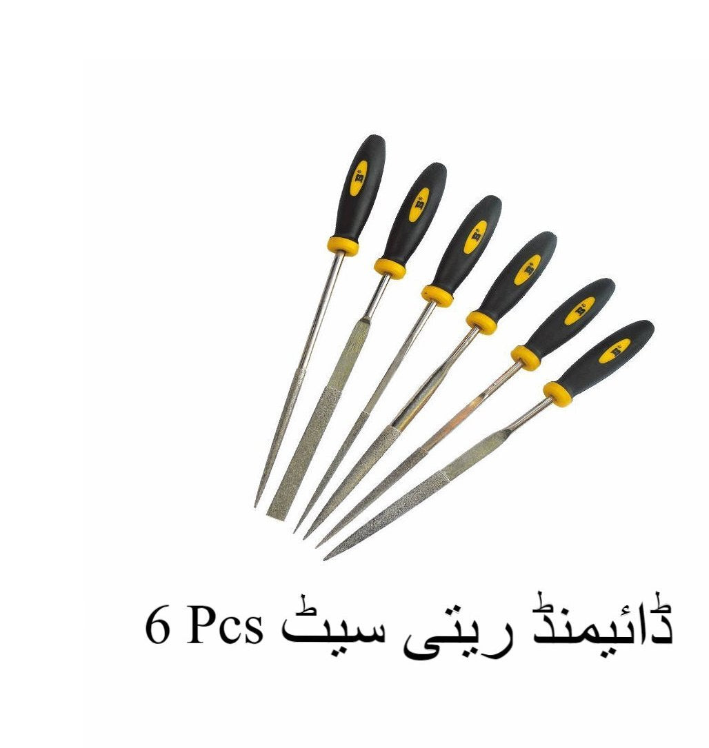 6piece diamond file set precision files for metal glass and wood