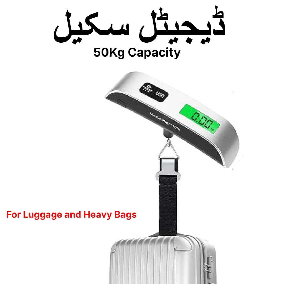 Electric Luggage Scale 50Kg – Mini Digital Weight Scale for Luggage, Bags, Parcels and Travel
