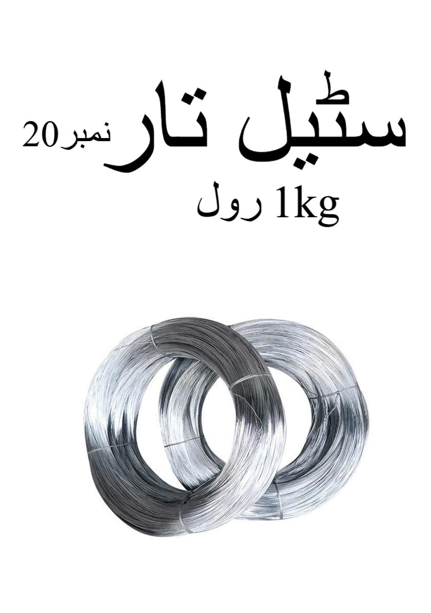 Steel Wire / Heavy Duty Metal Binding Wire ? 20 Gauge, 1Kg Roll (Durable & Strong Grip)